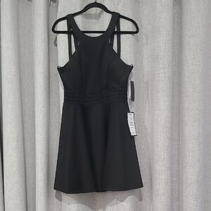 Black Halter A-Line Mini Dress for Cocktail Nights